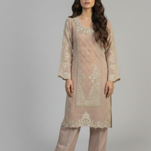 a beautiful chanderi fabric pakistani suit