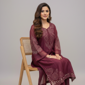 silk chanderi fabric embroidery work pakistani suit