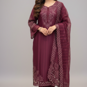 silk chanderi fabric embroidery work pakistani suit