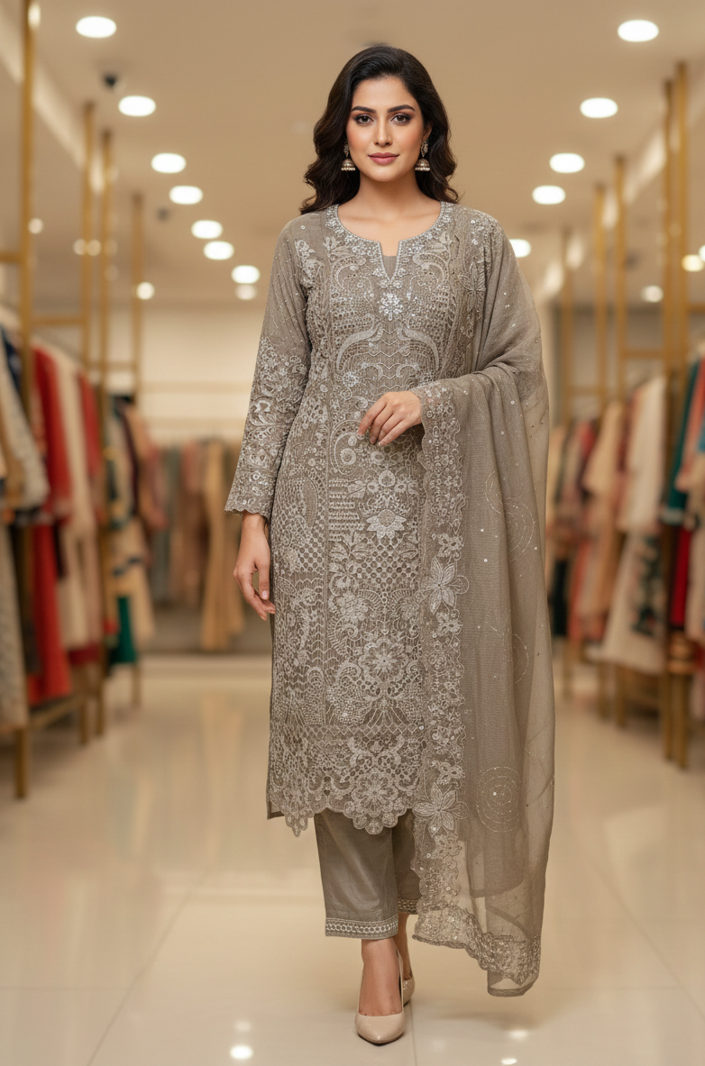 a premium pakistani embroidery & cut work suit a premium pakistani embroidery & cut work suit